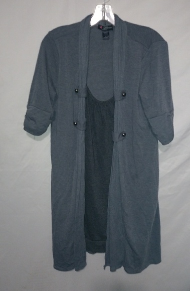 Delirious Tops - Delirious XL Gray Shrug Set Shell Jacket